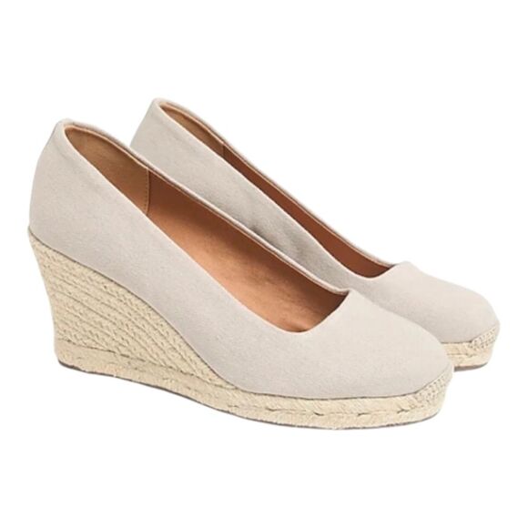 J. Crew Shoes - NWOB NWOT New J Crew Seville Tan Espadrille Canvas Wedges Shoe Size 8.5